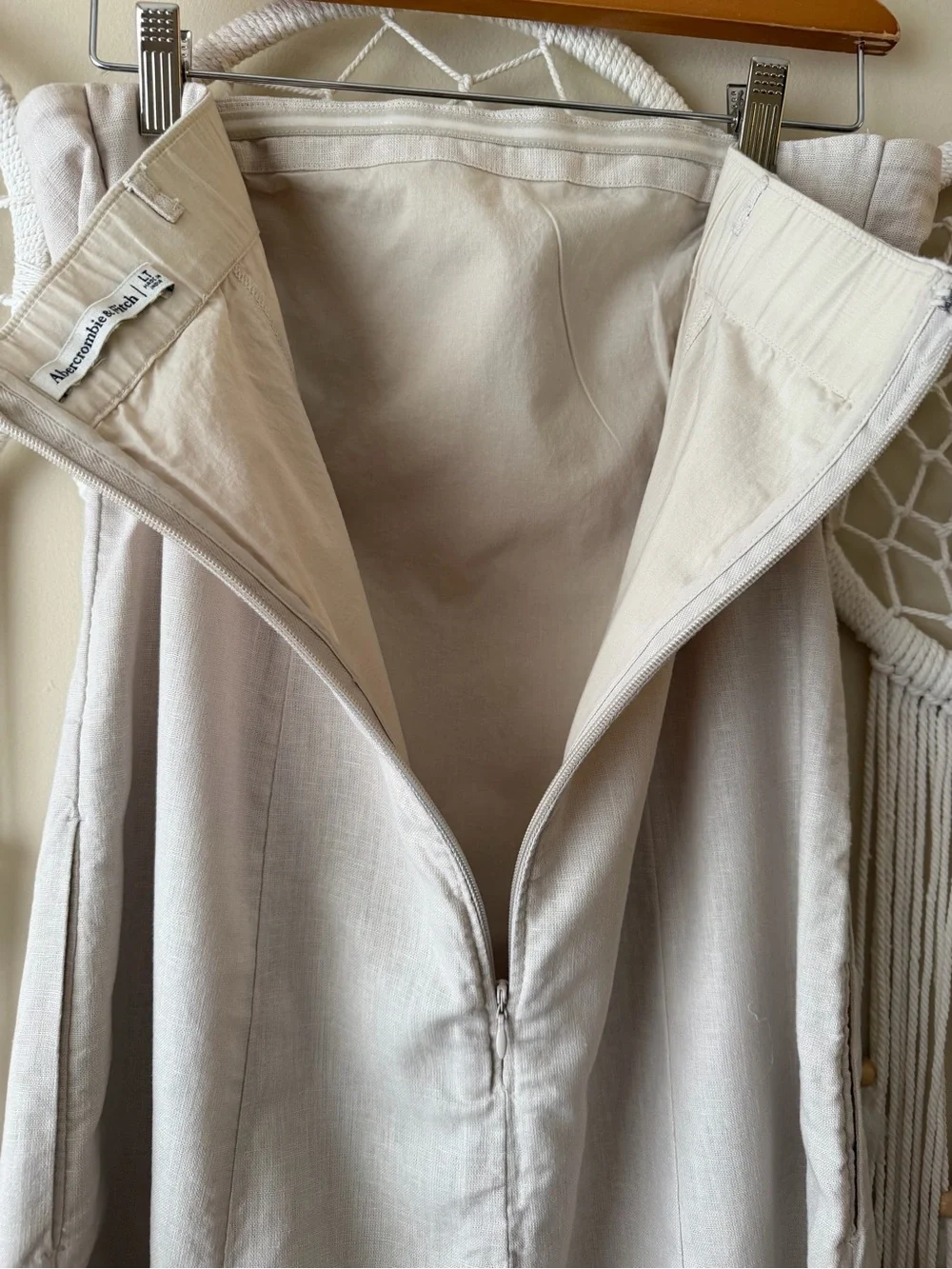 Abercrombie & Fitch Beige Strapless Maxi Dress Tall